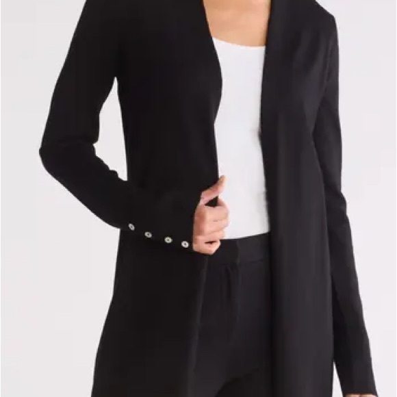Cyrus Open Front Cardigan - black M - Picture 8 of 9